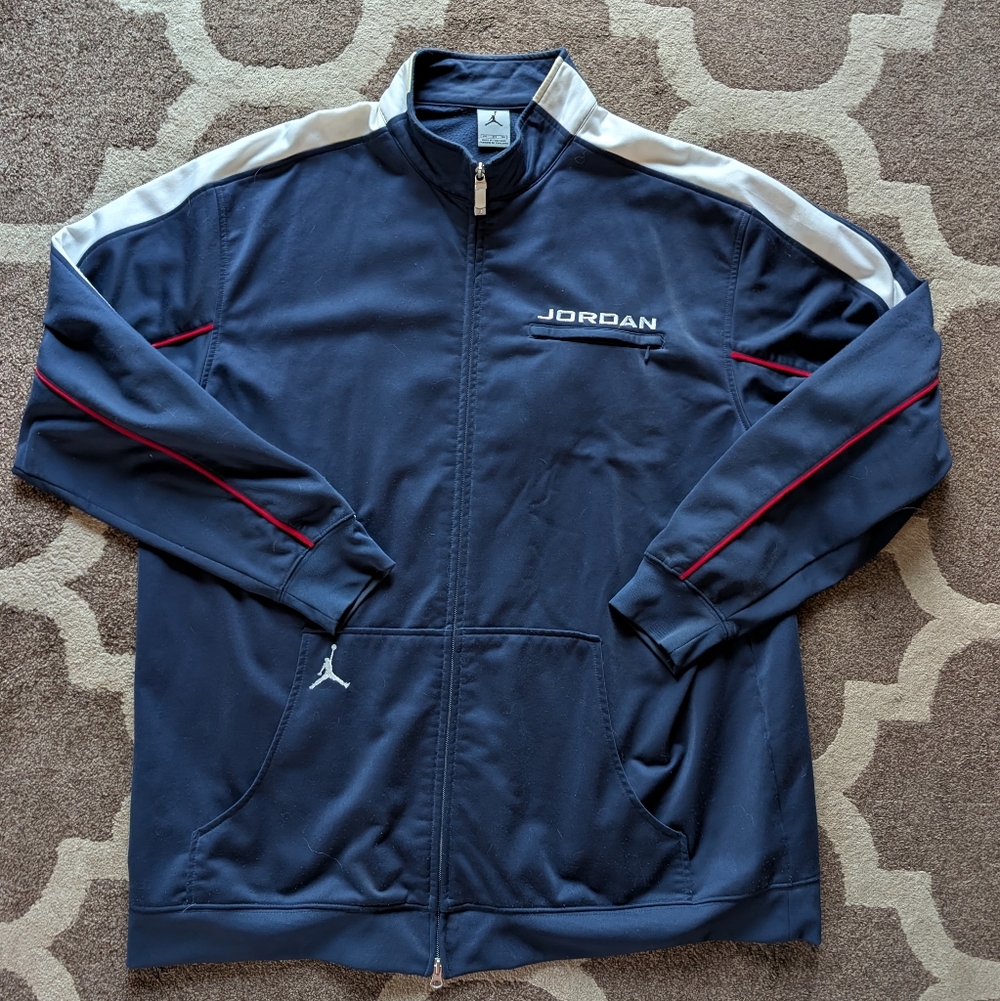 Air Jordan Men's Navy and White Jacket 3XL XXXL Vintage